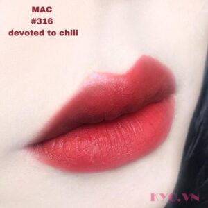 Set Son Mac Brick Red Lipstick Duo (Mac Matte Marrkesh, Mac Powder kiss Devoted to Chili) - Image 8