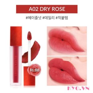 Son Black Rouge Air Fit Velvet Tint Dry Rose A02 - Đỏ cánh hồng khô - Image 3