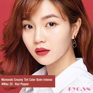 Son Mamonde creamy tint color balm intense Red Pepper 20 - Cam cháy - Image 3