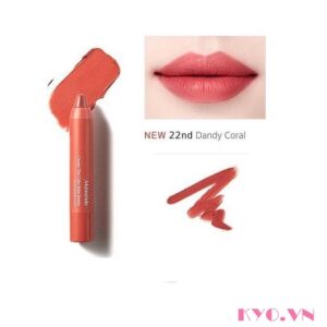 Son Mamonde Creamy tint Color Balm Intense Dandy Cora 22 - Cam đất neon - Image 4
