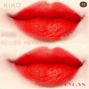Son KiKo Velet Passion Matte Lipstick Tulip Red 309 - Đỏ Cam - Image 4
