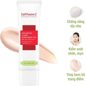 Kem Chống Nắng Cho Da Dầu, Mụn Cell Fusion C Advanced Clear Sunscreen 100 SPF 50+/PA++++ (Vạch Xanh) - Image 5