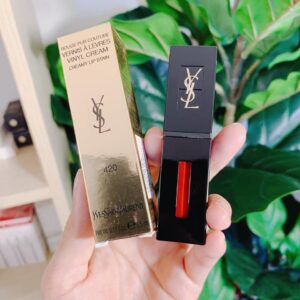 Son Kem YSL Vinyl Cream 420 Chili Vibration – Màu Đỏ Chili - Image 5