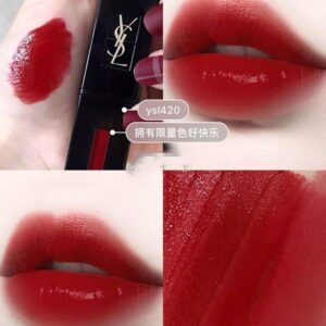 Son Kem YSL Vinyl Cream 420 Chili Vibration – Màu Đỏ Chili - Image 3