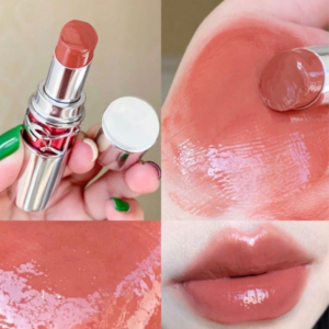 Son YSL Rouge Volupte Candy Glaze 4 Nude Pleasure - Màu Cam Đất - Image 5