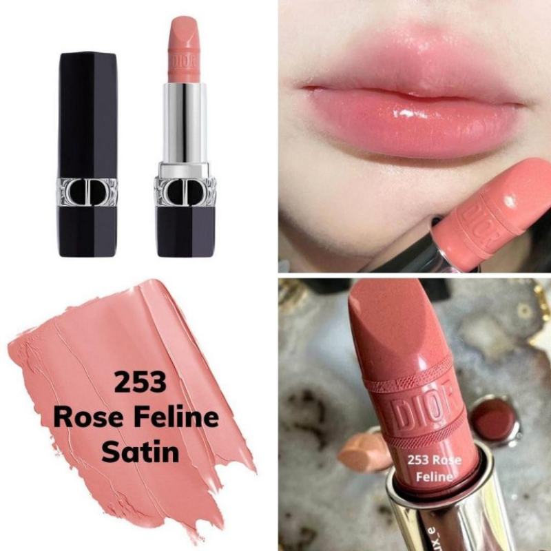 Son Dior Rouge Dior Mitzah Satin Limited Edition 253 Rose Feline – Màu Hồng Baby