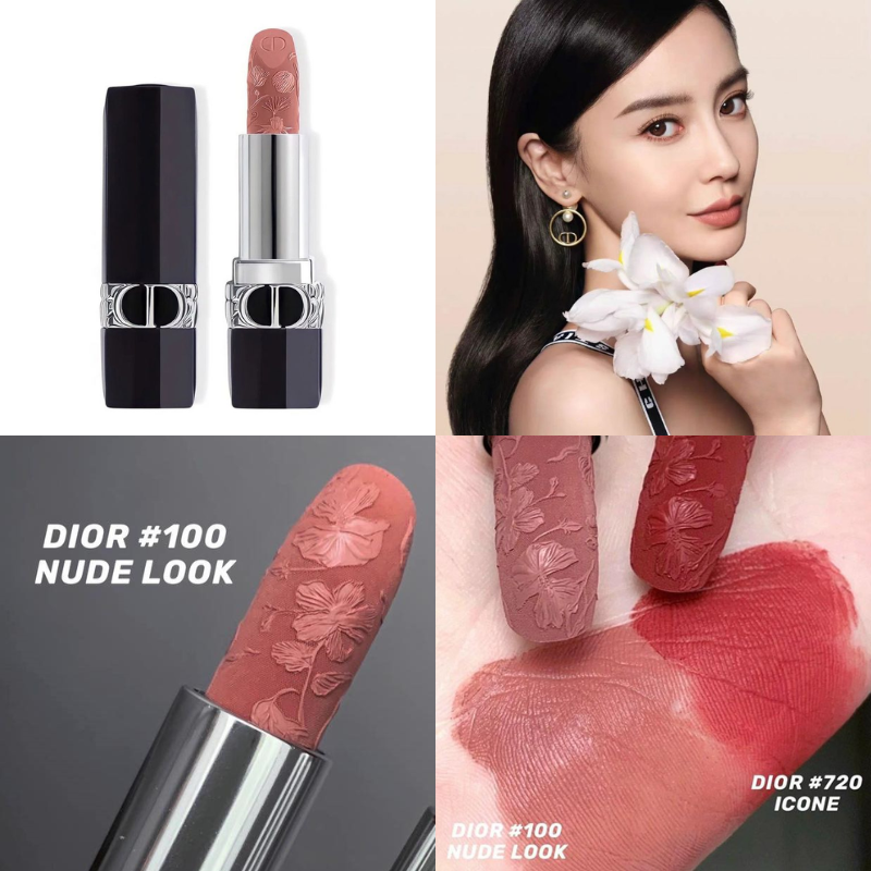 Son Dior Rouge Dior Couture Colour Refillable Lipstick Limited Edition 100 Nude Look Velvet – Màu Hồng Nude