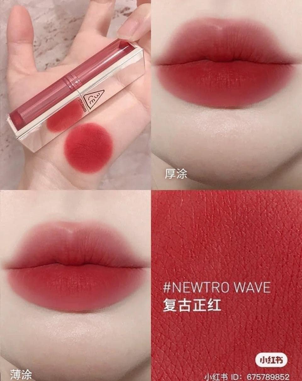 Son 3CE Blur Matte Lipstick Newtro Wave - Màu Đỏ Lạnh