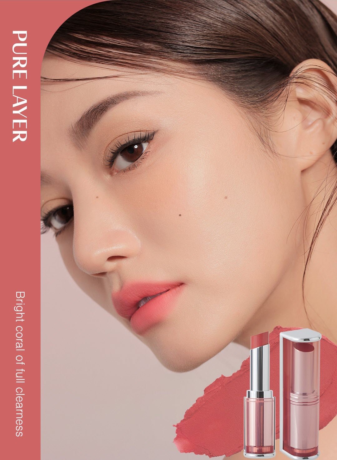 Son 3CE Blur Matte Lipstick Pure Layer - Màu Hồng Cam San Hô