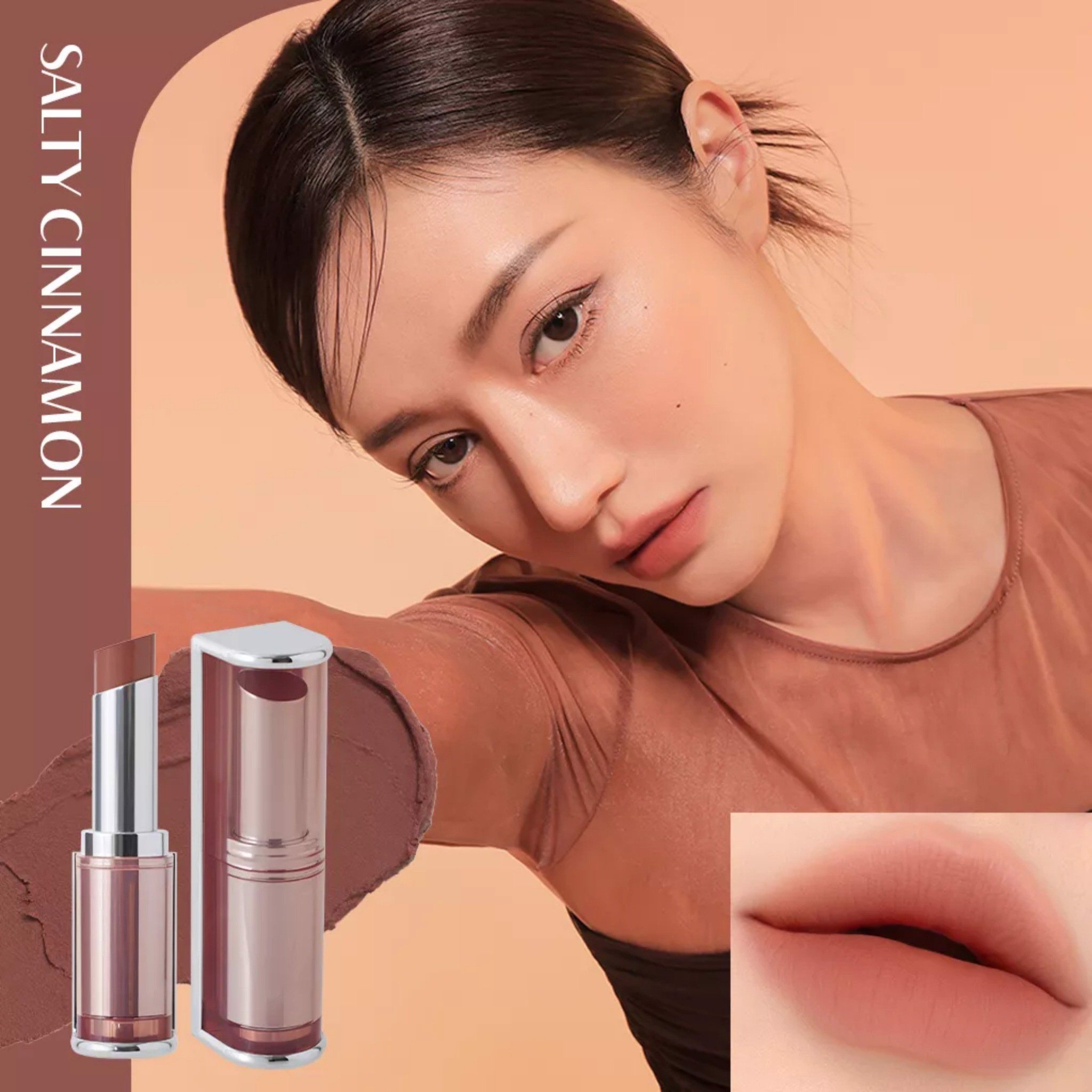 Son 3CE Blur Matte Lipstick Salty Cinnamon - Màu Cam Nâu - Image 4