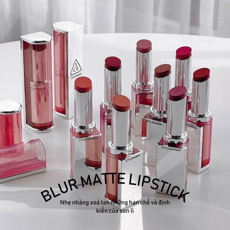 Son 3CE Blur Matte Lipstick Salty Cinnamon - Màu Cam Nâu - Image 5