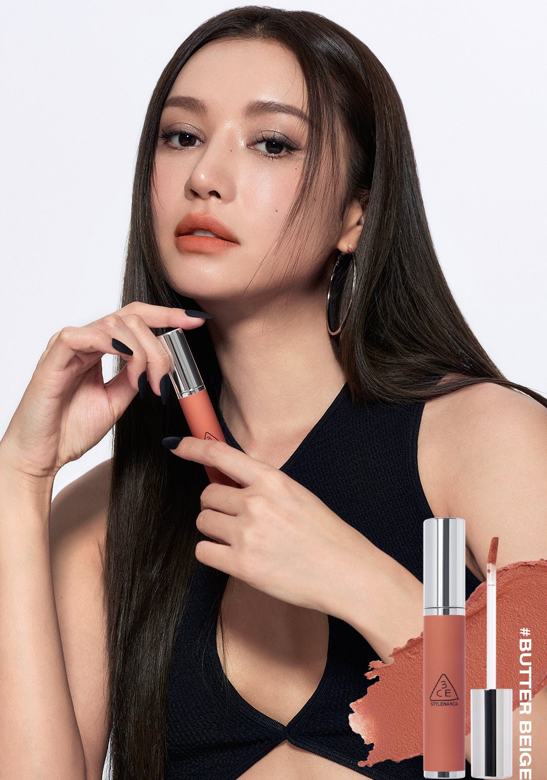 Son Kem Lì 3CE Hazy Lip Clay Butter Beige - Màu Cam Đào Đất