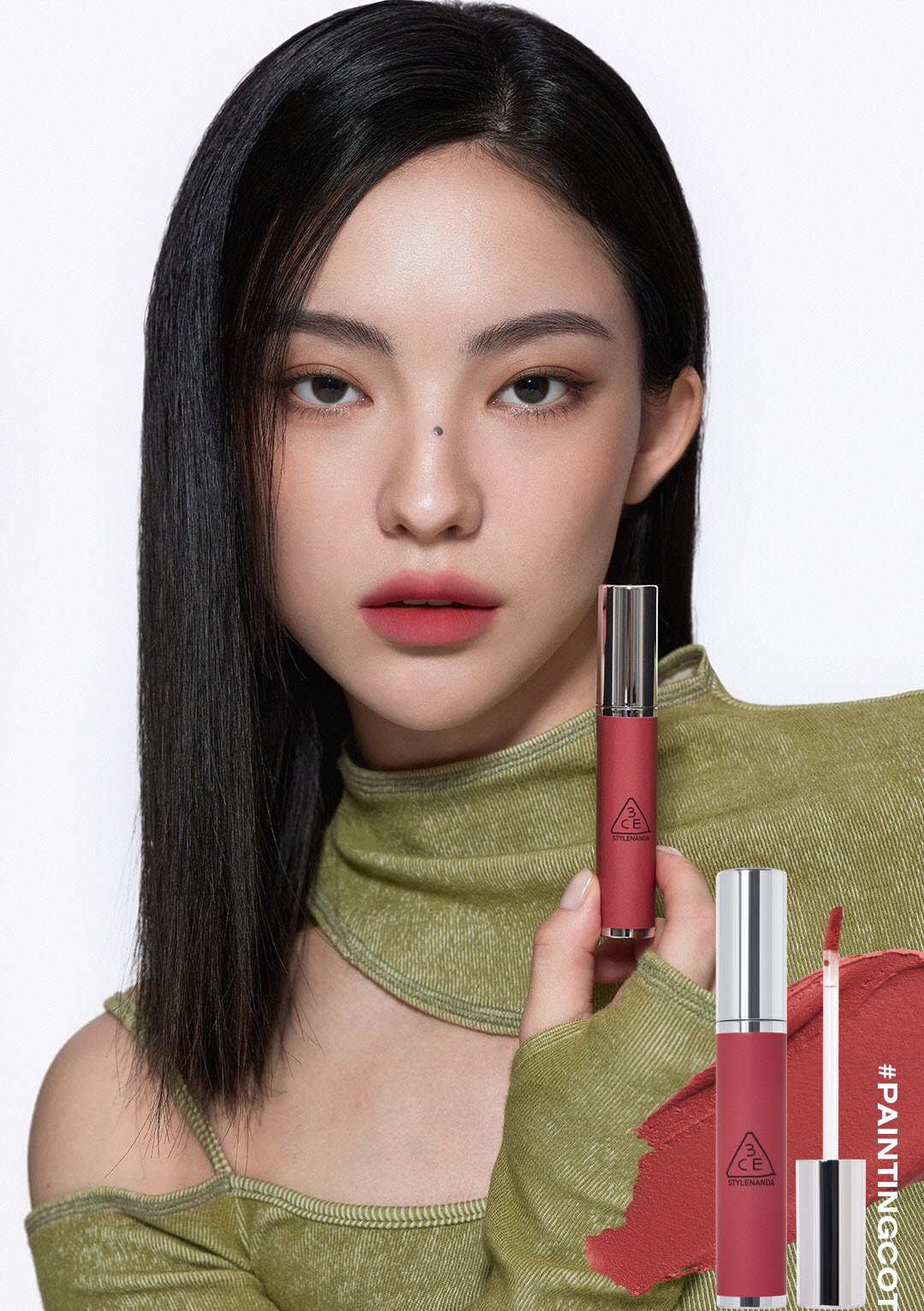 Son Kem Lì 3CE Hazy Lip Clay Paintingcot - Màu Đỏ Hồng Đất