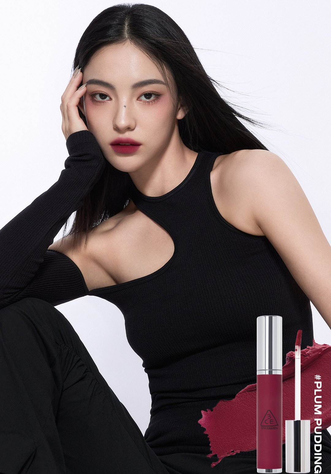 Son Kem Lì 3CE Hazy Lip Clay Plum Pudding - Màu Đỏ Rượu