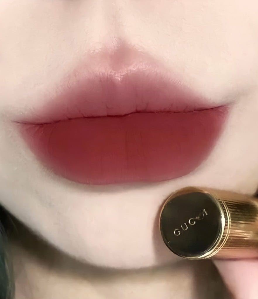 Son Kem Lì Gucci Rouge Liquid Matte 203 Mildred Rosewood (New) - Màu Hồng Nâu