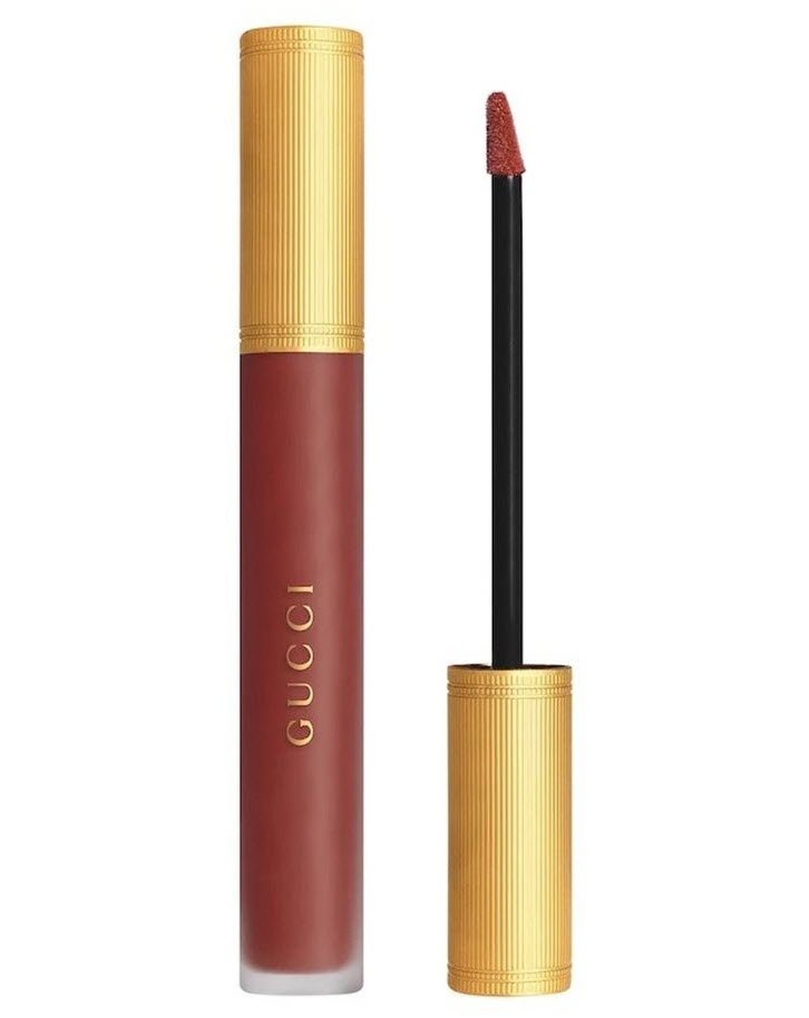Son Kem Lì Gucci Rouge Liquid Matte 521 Nellie Cherrie (New) - Màu Đỏ Gạch