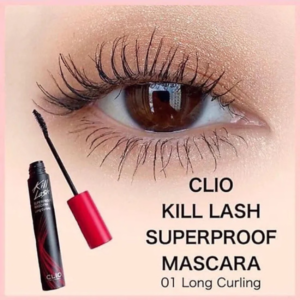 Mascara Clio Kill Lash Superproof 01 Long Curling - Chống Nước, Cong Và Dài Mi - Image 3