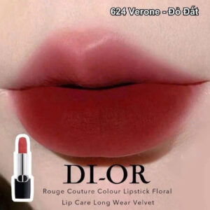 Son Dior Rouge Dior Couture Lipstick Velvet Finish 624 Verone – Màu Đỏ Đất - Image 4