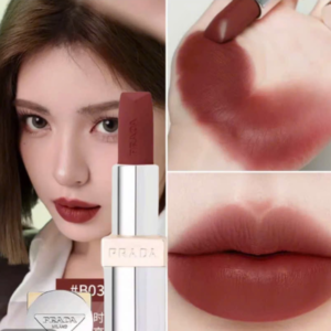 Son Prada Monochrome Hyper Matte Lipstick B03 Mahogany - Màu Đỏ Nâu Đất - Image 7