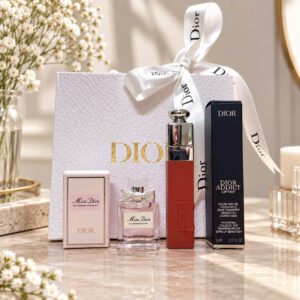 Set Son Dior Addict Lip Tint 421 Natural Tea + Nước Hoa Miss Dior Blooming Bouquet Mini 5ml + Túi Giấy Dior