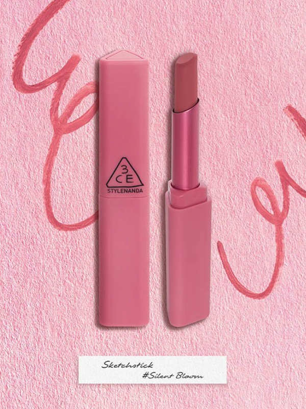 Son Sáp Mịn Lì 3CE Stylenanda 3CE Sketch Stick #13 Silent Bloom - Màu Hồng Khô