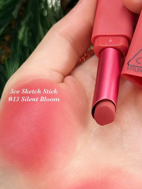 Son Sáp Mịn Lì 3CE Stylenanda 3CE Sketch Stick #13 Silent Bloom - Màu Hồng Khô